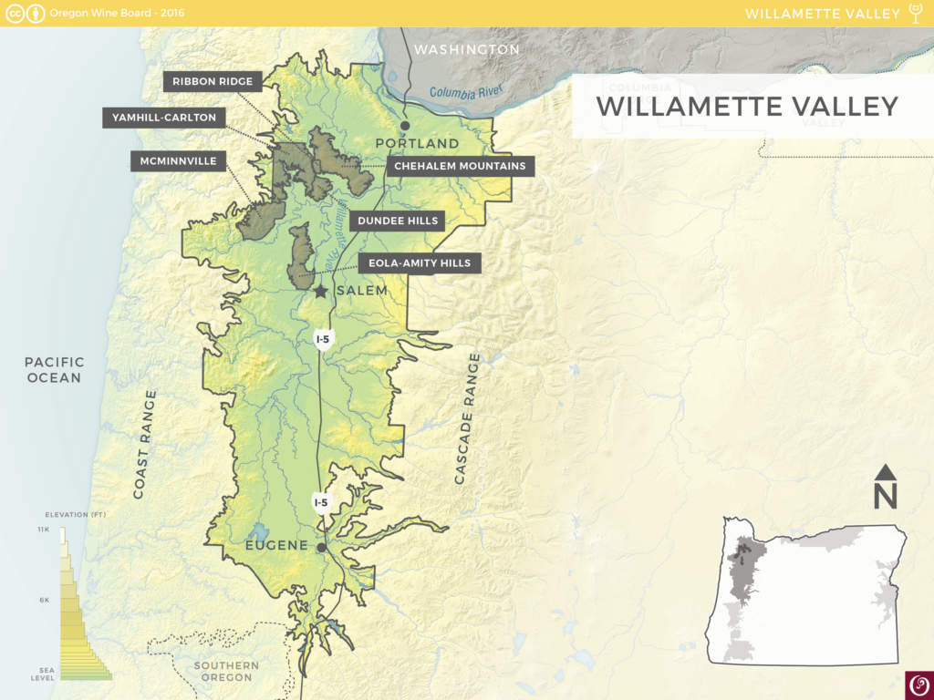 Willamette Valley Wine Region Map - Overview - Oregon Wine Board